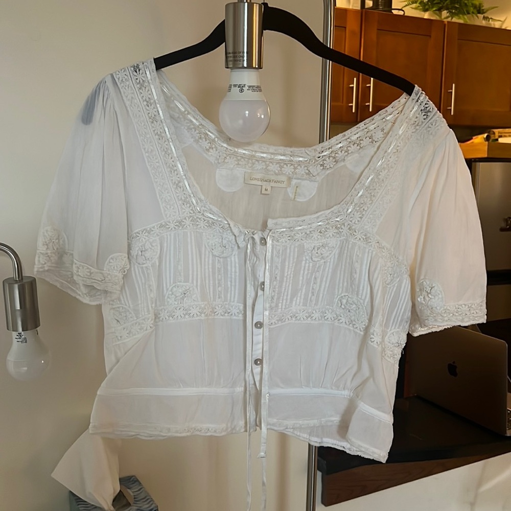 LoveShackFancy white blouse size M